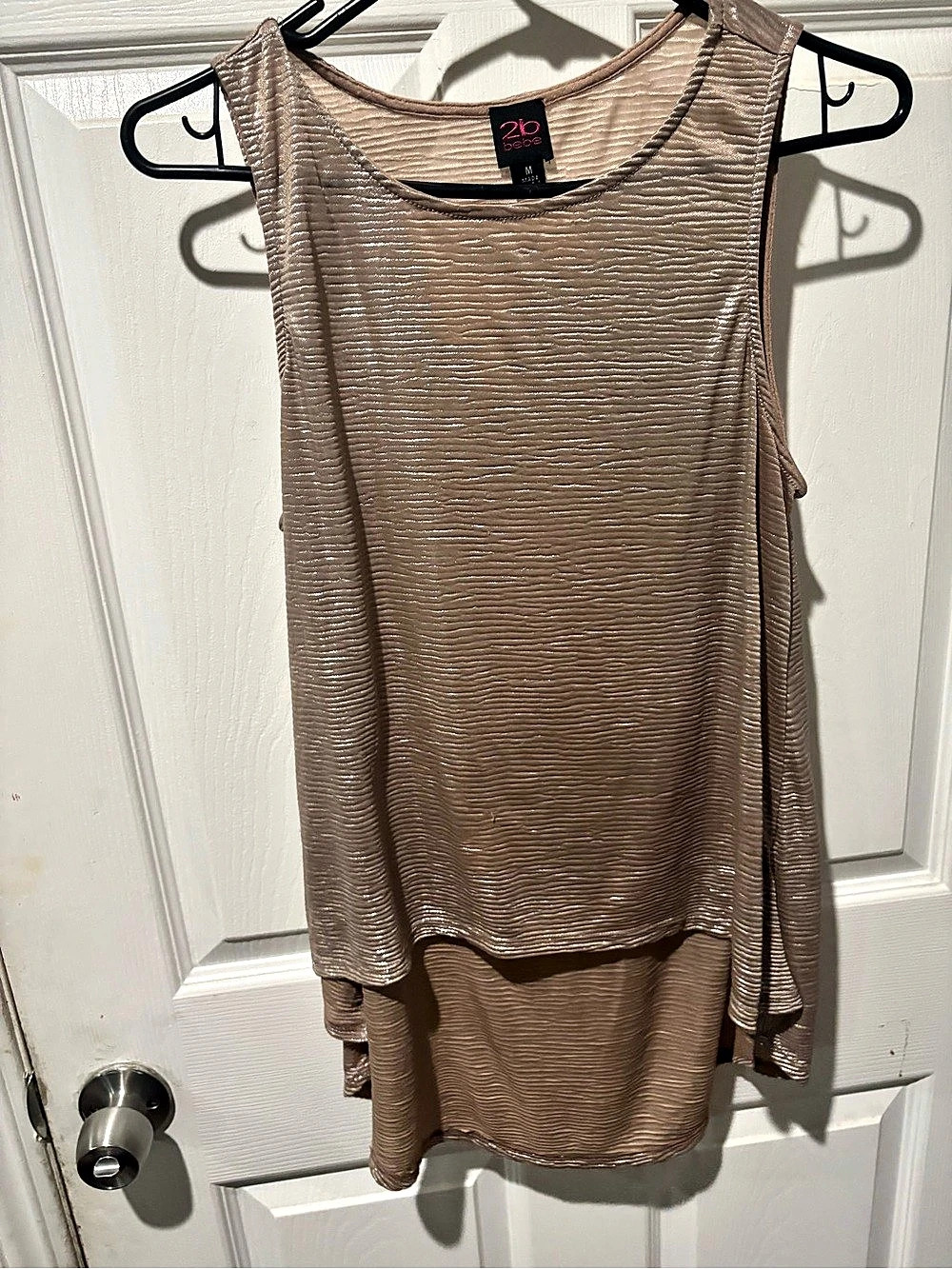 2b bebe Textured Tank Top in Brown Size Medium Like New